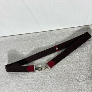 5/$25 Brown Replacement Shoulder Strap With Red Accents And Silver Tone Hardware